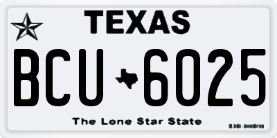 TX license plate BCU6025
