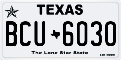 TX license plate BCU6030