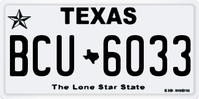 TX license plate BCU6033