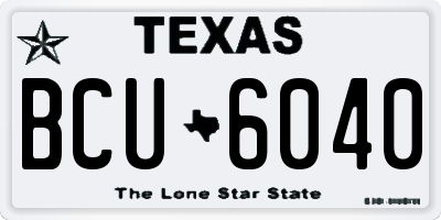 TX license plate BCU6040