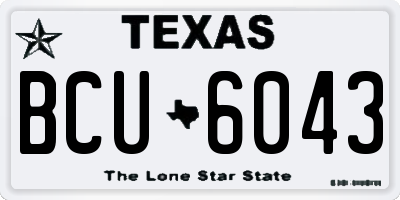 TX license plate BCU6043