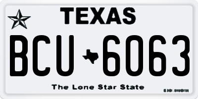 TX license plate BCU6063