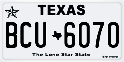 TX license plate BCU6070