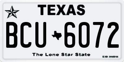 TX license plate BCU6072