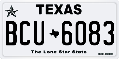 TX license plate BCU6083