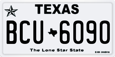 TX license plate BCU6090