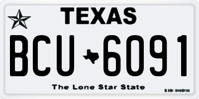 TX license plate BCU6091