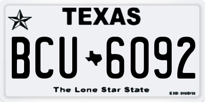 TX license plate BCU6092