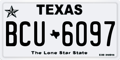 TX license plate BCU6097