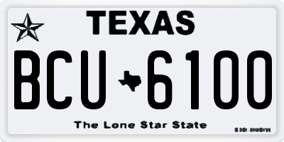 TX license plate BCU6100