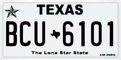 TX license plate BCU6101