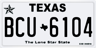 TX license plate BCU6104