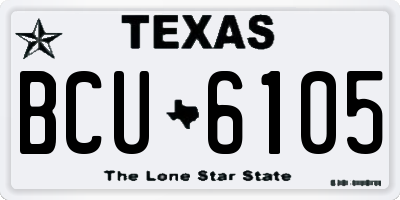 TX license plate BCU6105