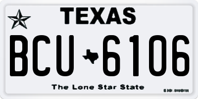TX license plate BCU6106