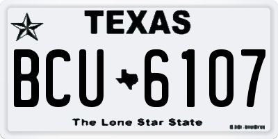 TX license plate BCU6107