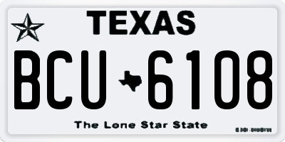 TX license plate BCU6108