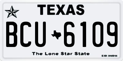 TX license plate BCU6109
