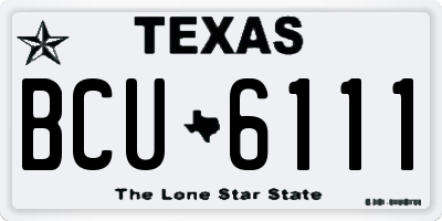 TX license plate BCU6111