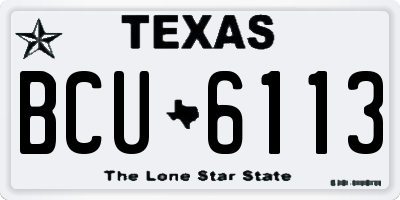 TX license plate BCU6113