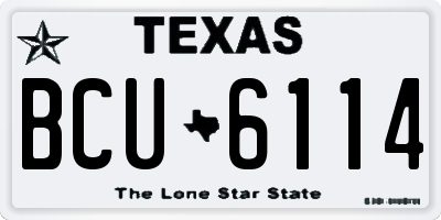 TX license plate BCU6114