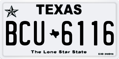 TX license plate BCU6116