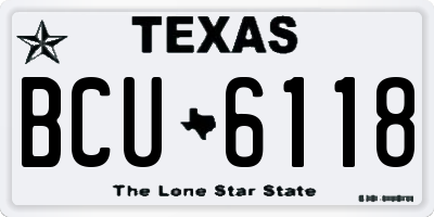 TX license plate BCU6118