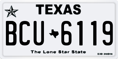 TX license plate BCU6119