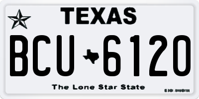 TX license plate BCU6120