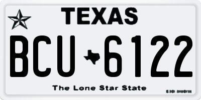 TX license plate BCU6122