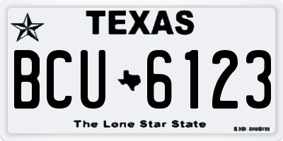 TX license plate BCU6123