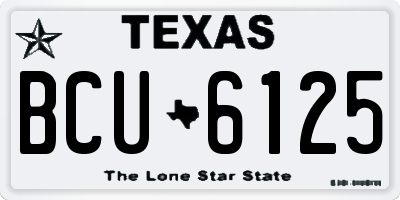 TX license plate BCU6125