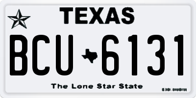 TX license plate BCU6131