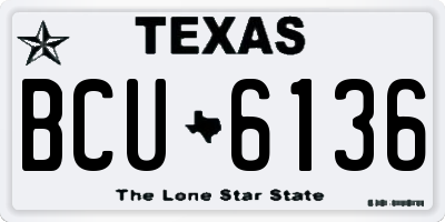 TX license plate BCU6136
