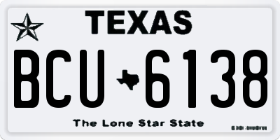 TX license plate BCU6138