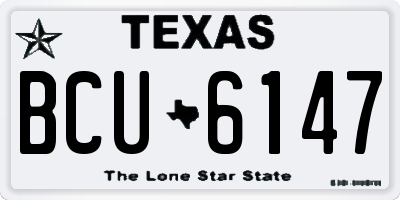TX license plate BCU6147