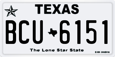 TX license plate BCU6151