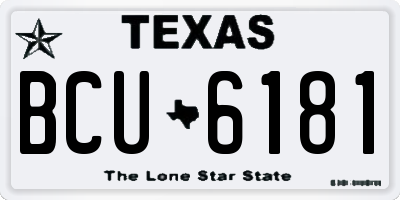 TX license plate BCU6181