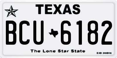 TX license plate BCU6182