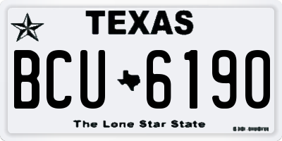 TX license plate BCU6190