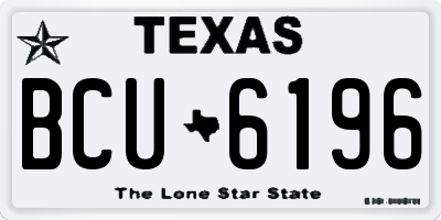 TX license plate BCU6196