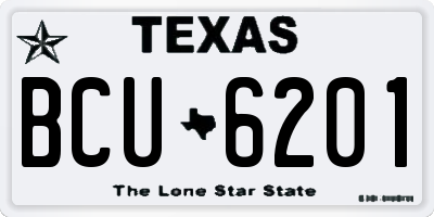 TX license plate BCU6201