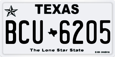TX license plate BCU6205