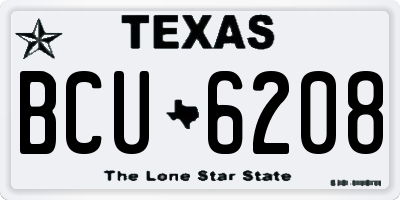TX license plate BCU6208