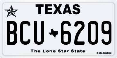 TX license plate BCU6209
