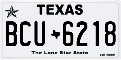 TX license plate BCU6218