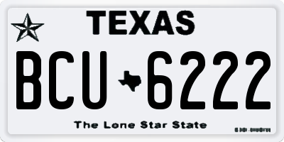TX license plate BCU6222