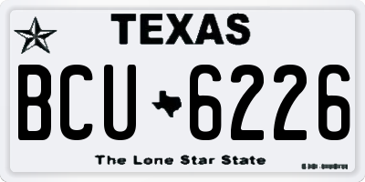 TX license plate BCU6226