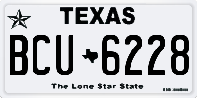 TX license plate BCU6228