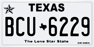 TX license plate BCU6229
