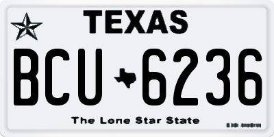 TX license plate BCU6236